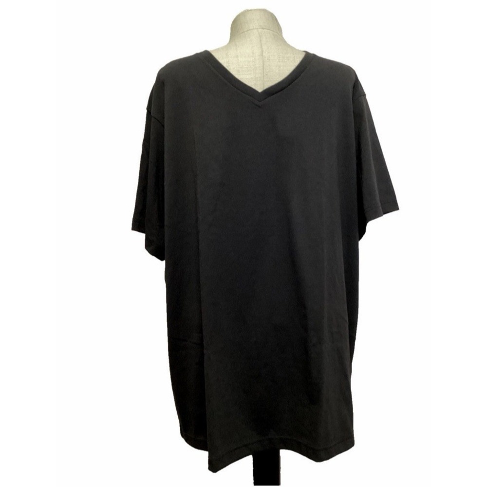 GEORGE Moisture Wicking Black Soot Short Sleeve V-Neck Tee Shirt  Sz 2XL 1657